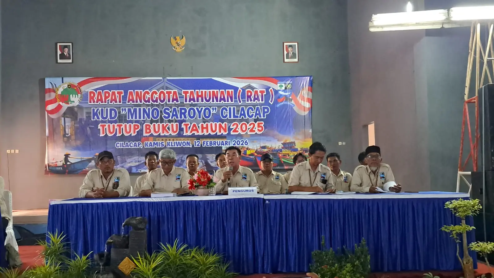 KUD Mino Saroyo menggelar Rapat Anggota Tahunan tutup buku 2025 di gedung HNSI Cilacap. (Tri Aji)