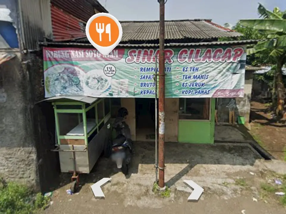 Nasi Soto Ayam Sinar, warung sederhana yang melegendaris di Cilacap. (Foto: Tangkapan layar Google Maps) 