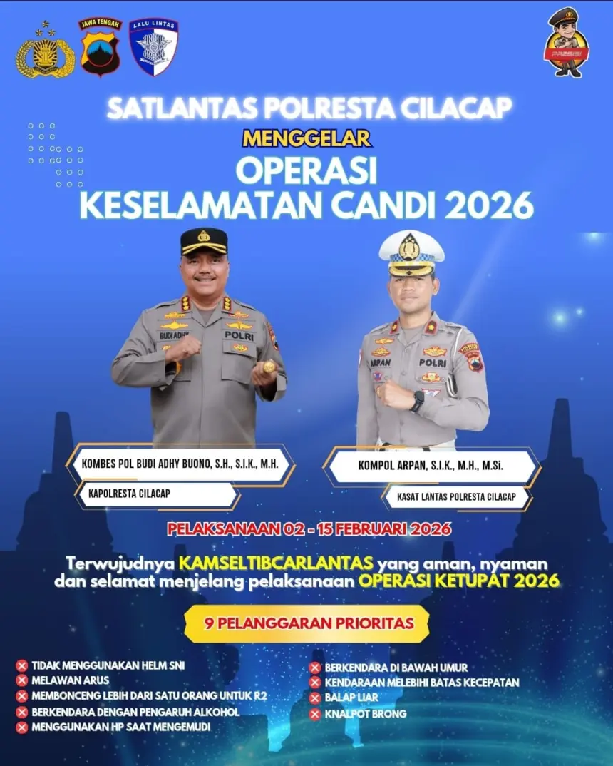 operasi keselamatan candi 2026 polresta cilacap