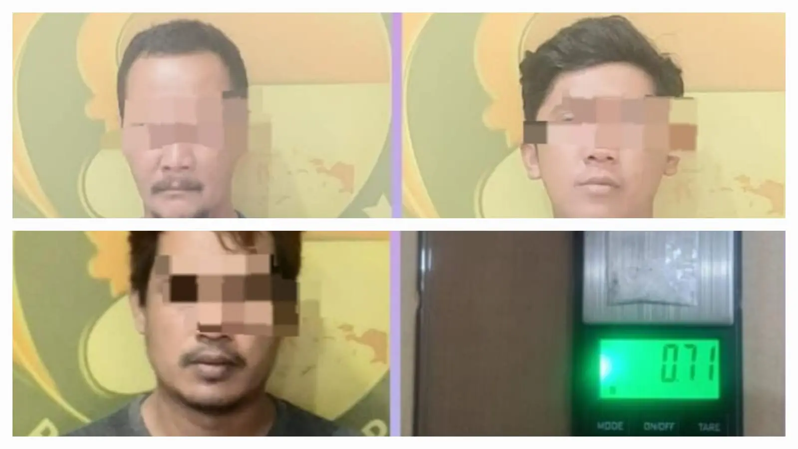 Satnarkoba Polresta Cilacap mengamankan tiga pelaku peredaran sabu beserta barang bukti. (Polresta Cilacap)