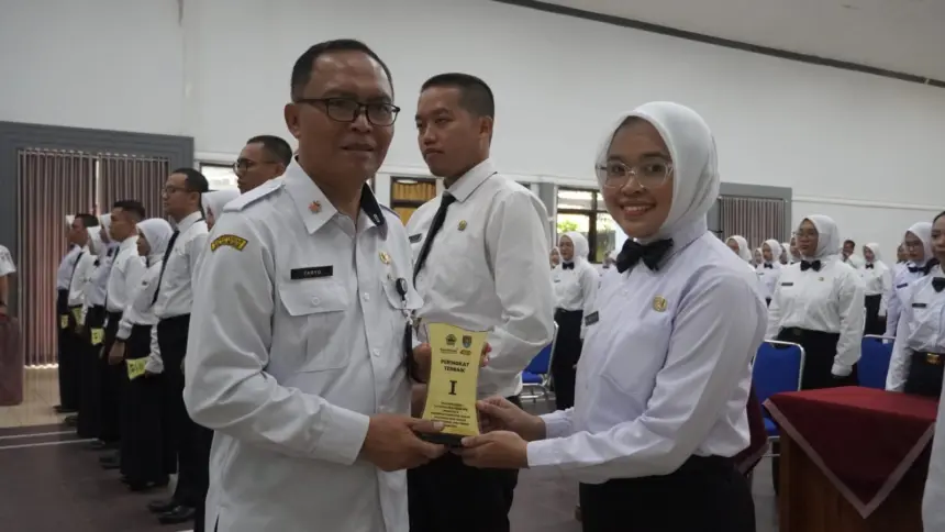 Ratusan peserta mengikuti penutupan Latsar CPNS tahun 2026. (Pemkab Cilacap).