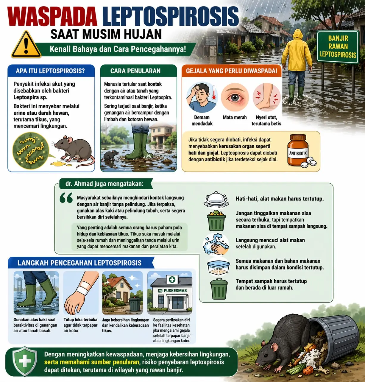 Leaflet soal waspada leptospirosis