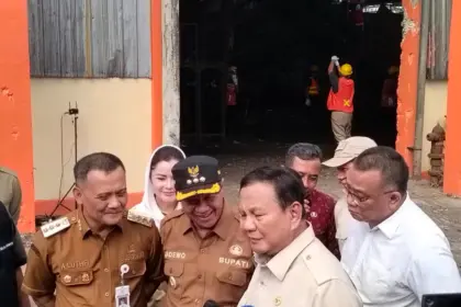 Presiden RI Prabowo Subianto saat melakukan mengunjungi kawasan TPA BLE Kaliori, Kabupaten Banyumas, Selasa (28/04/2026).(Foto: Wahyu Sumantri)