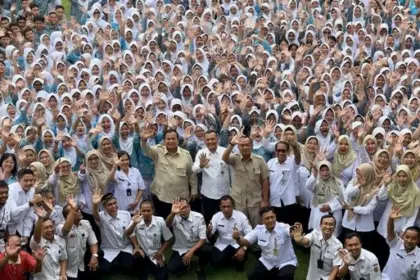 Presiden Prabowo Subianto berkunjung ke SMAN 1 Cilacap. (Dok).