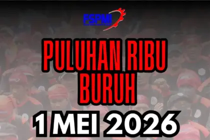 Leaflet ajakan aksi serentak buruh pekerja metal Indonesia di May Day 2026. (dok: FSPMI)