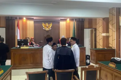 Suasana sidang terdakwa perkara Tapol Banyumas dalam sidang yang digelar di Pengadilan Negeri Purwokerto, Rabu (29/4/2026).(Foto: Wahyu Sumantri)