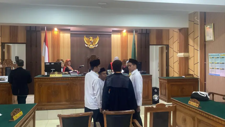 Suasana sidang terdakwa perkara Tapol Banyumas dalam sidang yang digelar di Pengadilan Negeri Purwokerto, Rabu (29/4/2026).(Foto: Wahyu Sumantri)