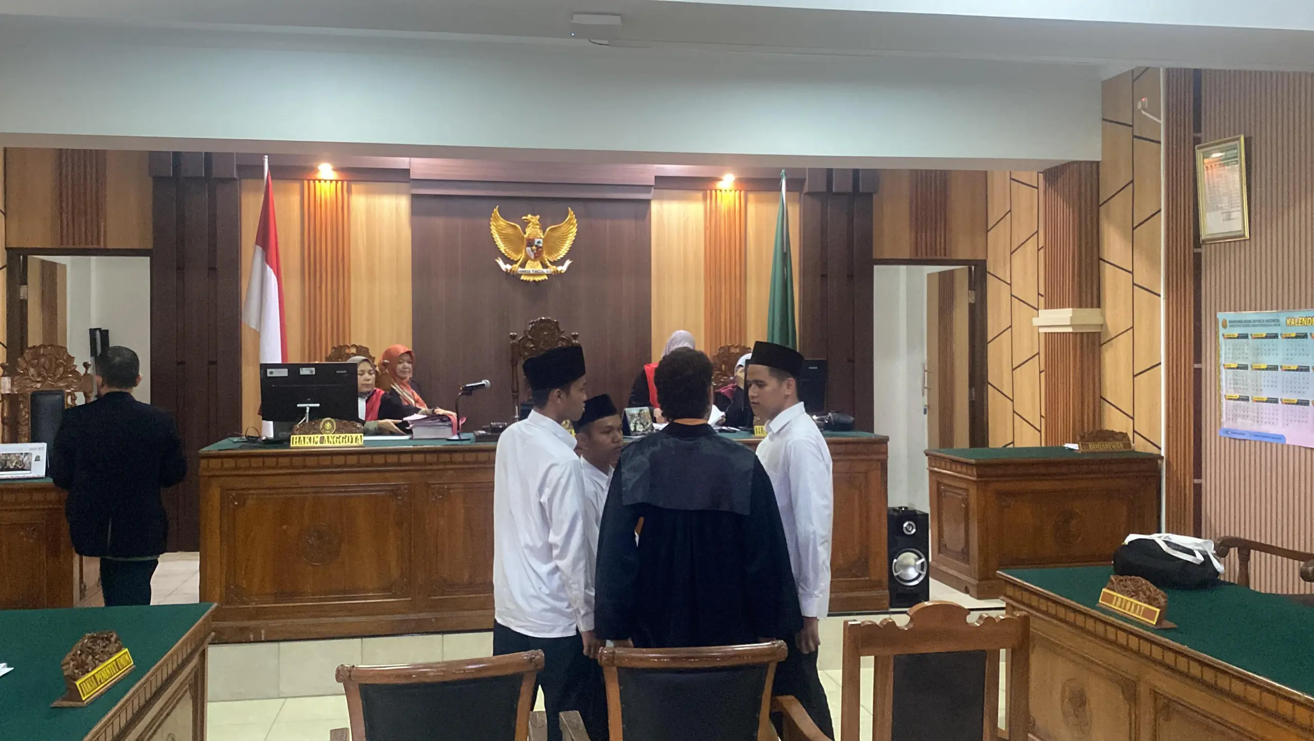 Suasana sidang terdakwa perkara Tapol Banyumas dalam sidang yang digelar di Pengadilan Negeri Purwokerto, Rabu (29/4/2026).(Foto: Wahyu Sumantri)