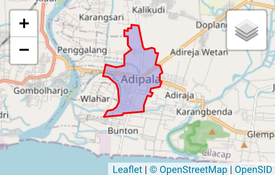 Peta Desa Adipala di Kecamatan Adipala, Cilacap yang menyimpan sejarah dan potensi lokal. (Sumber: adipala-adipala.cilacapkab.go.id)