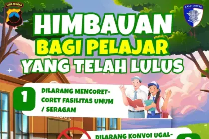 Flayer imbauan larangan konvoi kelulusan di Cilacap. (Satlantas Polresta Cilacap).