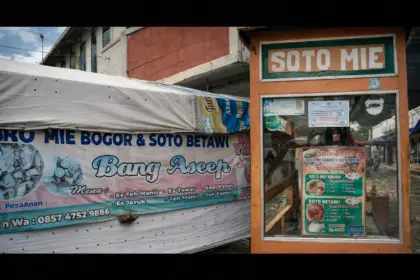Soto Mie Bogor & Soto Betawi Bang Asep, menjadi rekomendasi kuliner ketika Anda sedang berada di sekitar Pasar Wage Purwokerto. (Foto: Dok cilacaptoday.com) 