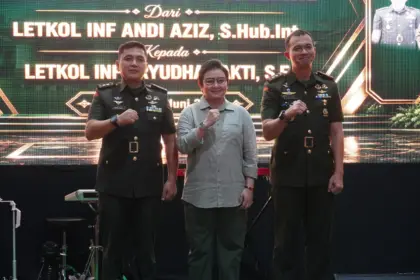 Letkol Inf Aryudha Sakti kini resmi menjabat sebagai Komandan Kodim (Dandim) 0703/Cilacap menggantikan pejabat lama, Letkol Inf Andi Aziz. Prosesi lepas sambut dilaksanakan secara khidmat di Aula Merah Putih Kodim 0703, Sabtu (21/6/2026) malam. (Foto: Diskominfo Cilacap)