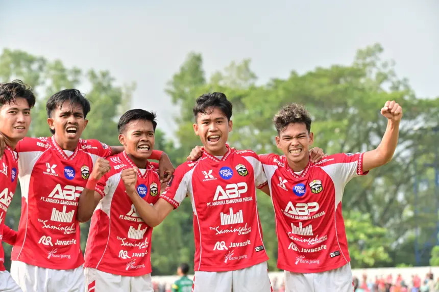 Para pemain Persibangga melakukan selebrasi usai mencetak gol ke gawang PSPP di Goentoer Darjono, Jumat (5/6/2026) sore. (Media Officer Persibangga) 