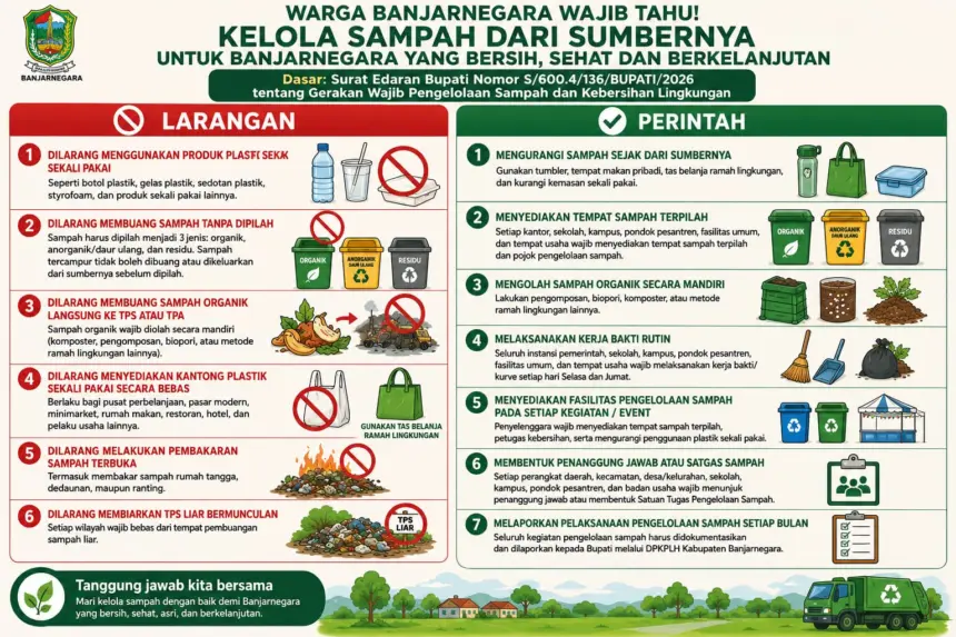 Banjarnegara Darurat Sampah, Bupati Terbitkan Aturan Wajib Pilah dan Larang Bakar Sampah