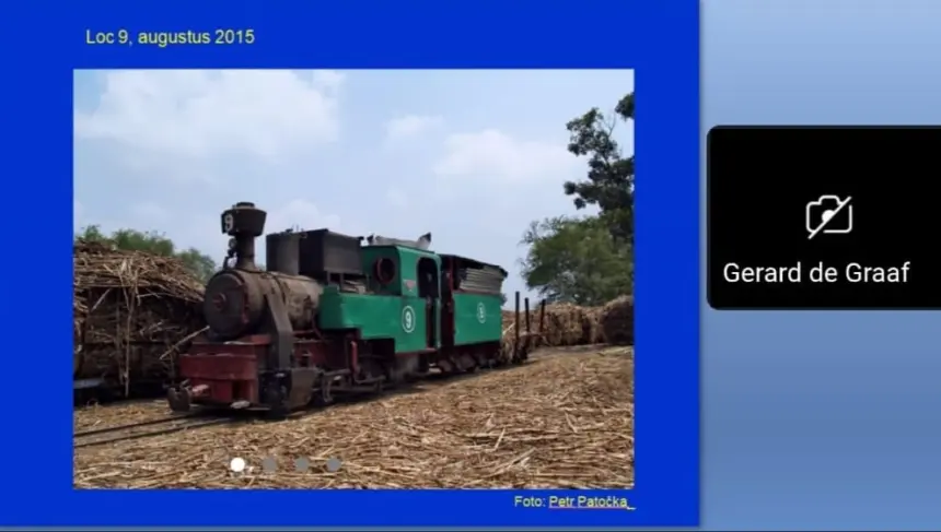Lokomotif bersejarah dari Pabrik gula Klampok Banjarnegara yang sedang direstorasi di Belanda, Minggu 21 Juni 2026. (Foto: dok Webinar KSPI)